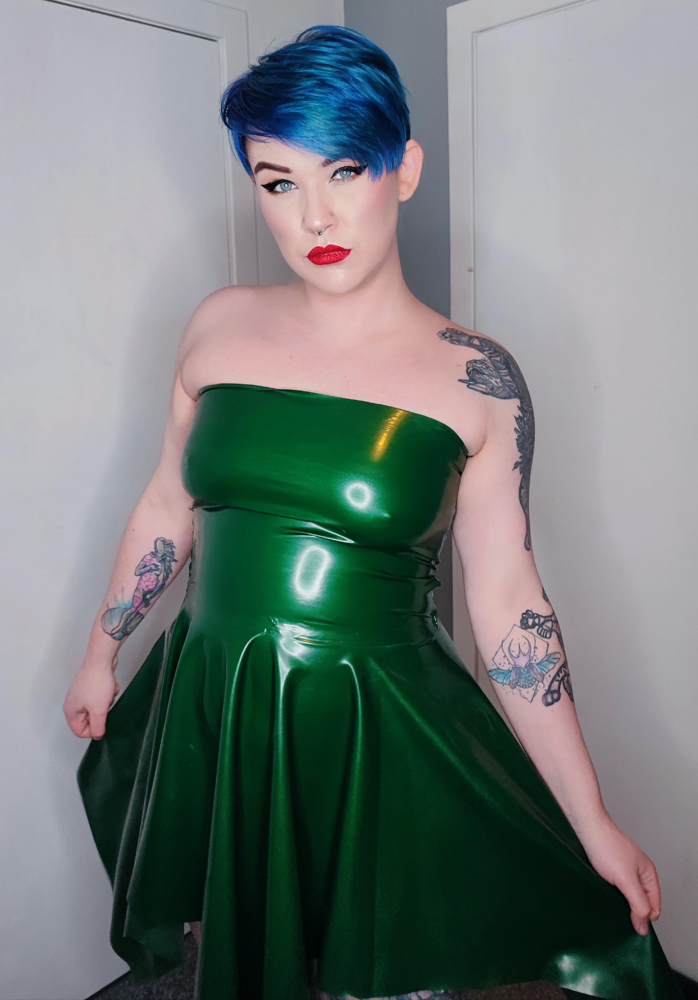 So I Made This Green Metallic Latex Dress Thoughts?