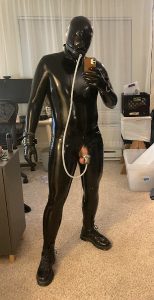 Locked Myself In Some Rubber And Became A Piss Recycling Drone For 6 Hours This Evening