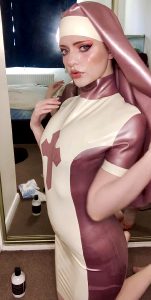 My New Latex Nun Dress From Westwardbound I Might Be Covered In Cum Lube Too… Just Adds To The Shine! 🤣😳❤️