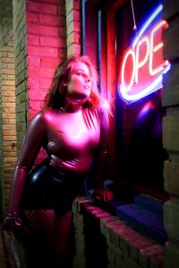 Went Out To A Nearby Town To Shoot Last Night Loving The Neon On My Latex ❤️